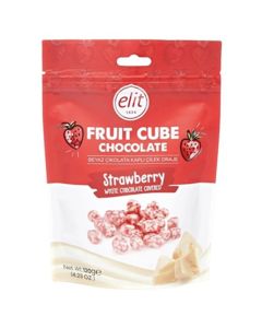 Elit White Chocolate Strawberry Cubes - 120gr